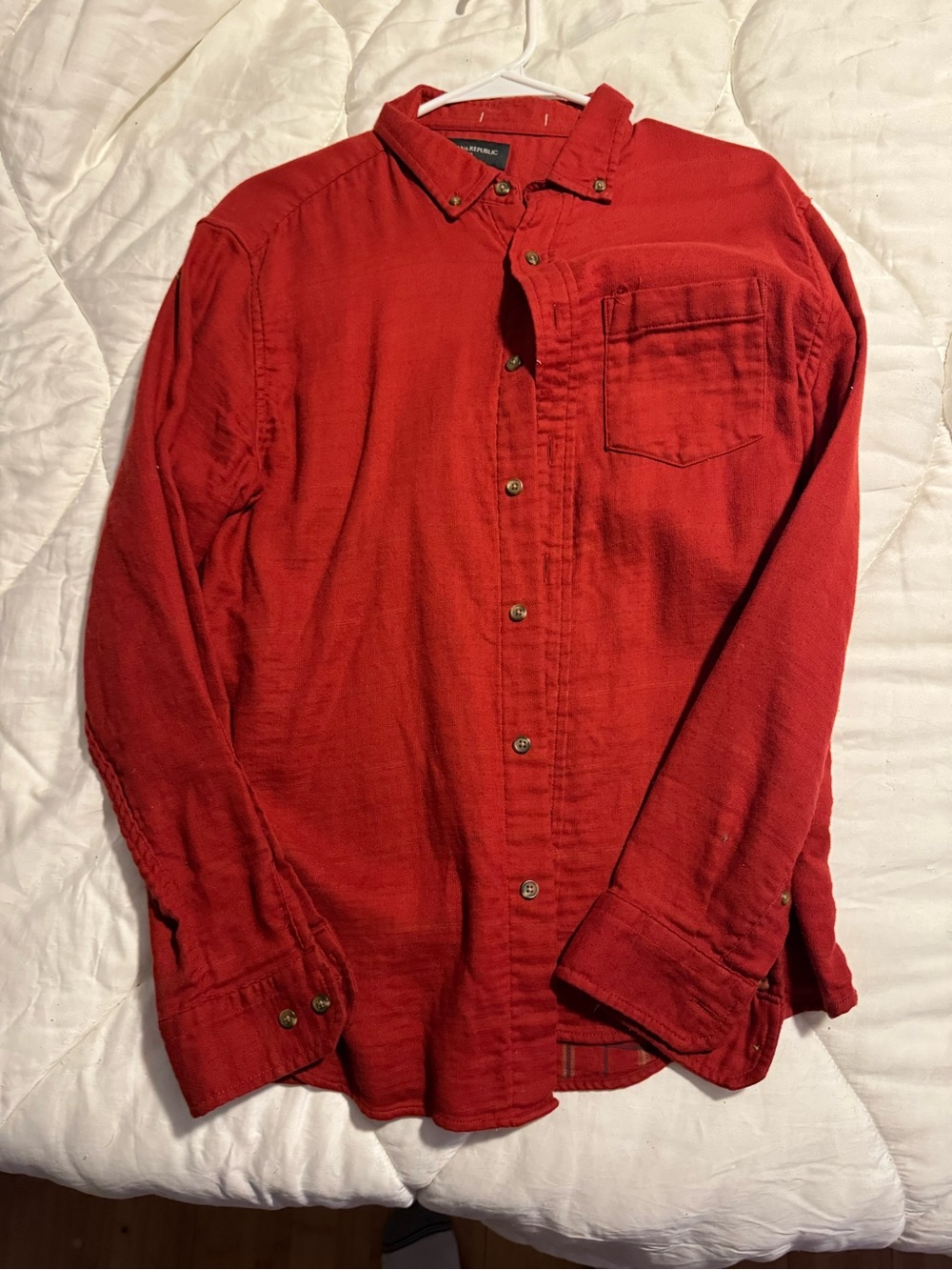 Banana Republic Red Plaid Flannel Shirt